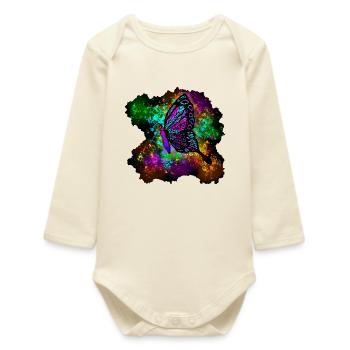 Papillon tacheté - Body bébé manches longues biologique - écru doux - Devant