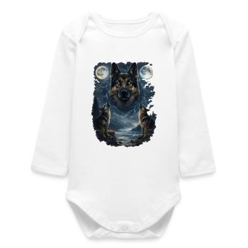 Zwei Monde German Sheperd - Baby Organic Langarmbody - Weiß - Vorne