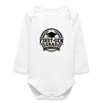 First-Gen Grad 2024 Celebration - Baby Organic Long-Sleeved Bodysuit - white - Front