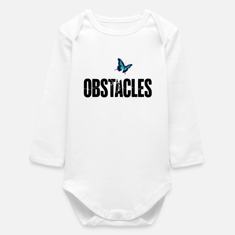 OBSTACLES – Breaking Obstacles - Baby Organic Long-Sleeved Bodysuit - white