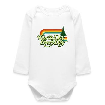 Journée de la Terre : Sensibilisation quotidienne au climat - Body bébé manches longues biologique - blanc - Devant