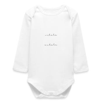Meditation - inhale exhale - Baby Organic Long-Sleeved Bodysuit - white - Front