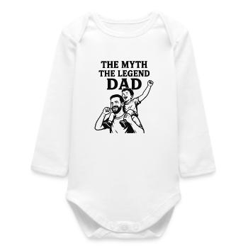 La légende du mythe de l’homme - Meilleur cadeau pour la fête des pères - Body bébé manches longues biologique - blanc - Devant