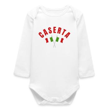 Caserta Italian Flags - Baby Organic Long-Sleeved Bodysuit - white - Front