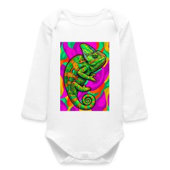 chameleon - Baby Organic Long-Sleeved Bodysuit - white - Front