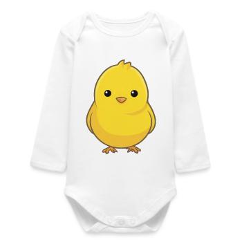 Cute chick style charming child - Baby Organic Long-Sleeved Bodysuit - white - Front
