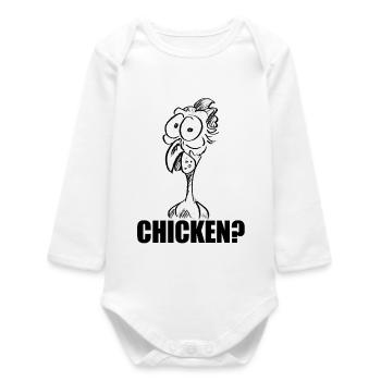 POULET ? Tête de poulet déconcertée – Humour - Body bébé manches longues biologique - blanc - Devant
