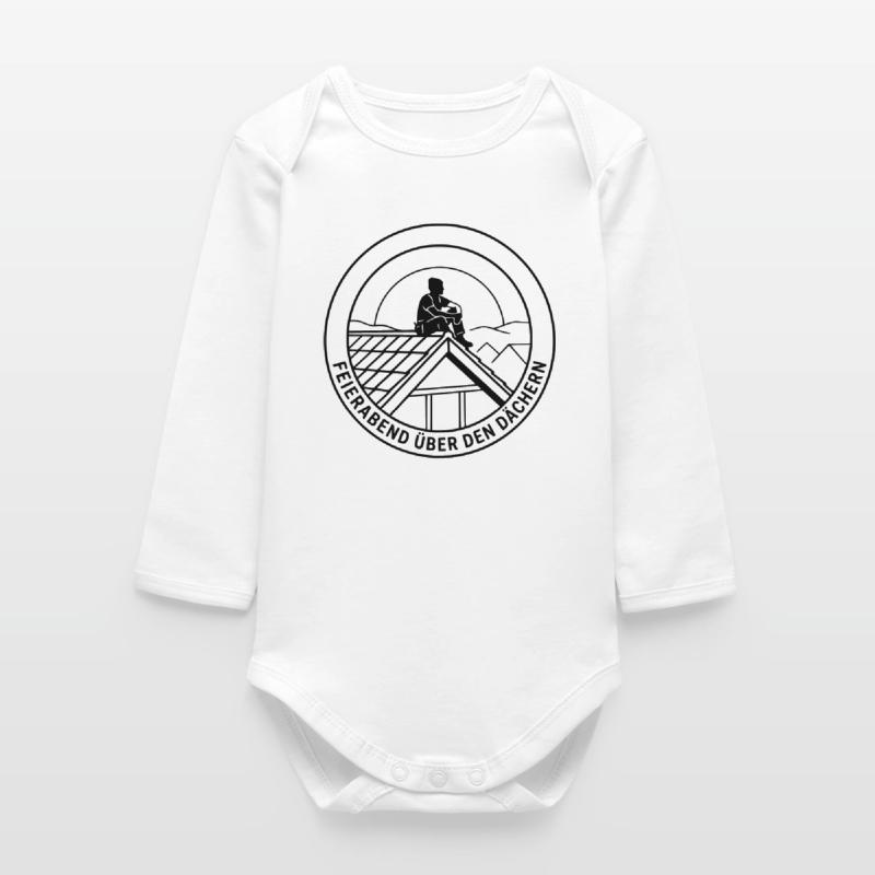 Dachdecker Feierabend über den Dächern Baby Organic Langarmbody