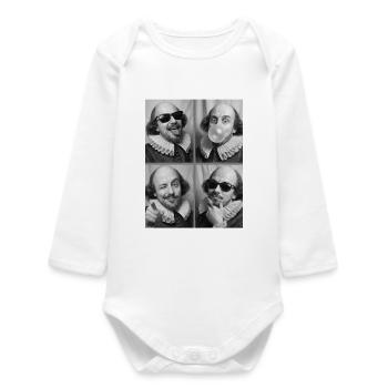 William_Shakesepeare photo strips - Baby Organic Long-Sleeved Bodysuit - white - Front