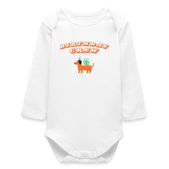 Happy Birthday - Baby Organic Long-Sleeved Bodysuit - white - Front