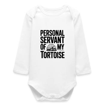 Serviteur personnel de ma tortue - Body bébé manches longues biologique - blanc - Devant