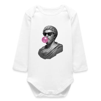 Marcus Aurelius mit Kaugummi und Sonnenbrille - Baby Organic Langarmbody - Weiß - Vorne