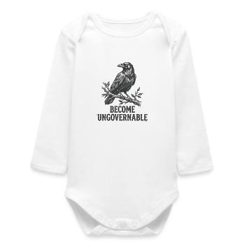 Werde unregierbarer lustiger Rabe - Baby Organic Langarmbody - Weiß - Vorne
