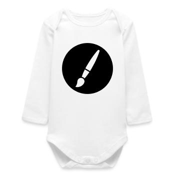 Pinceau, peinture, symbole artistique - Body bébé manches longues biologique - blanc - Devant