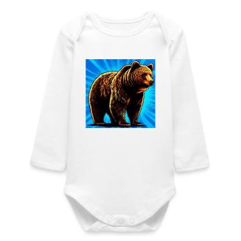 bear - Baby Organic Long-Sleeved Bodysuit - white - Front
