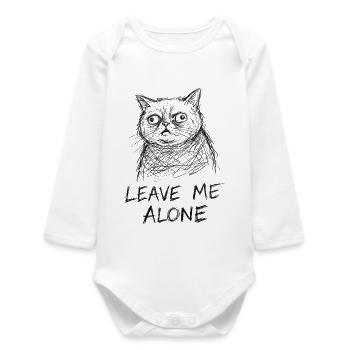 Croquis de chat : Laisse-moi tranquille - Body bébé manches longues biologique - blanc - Devant