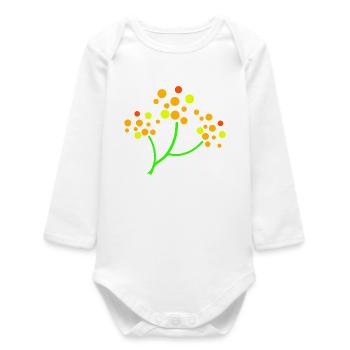 Neongepunkteter Baum Explosion - Baby Organic Langarmbody - Weiß - Vorne