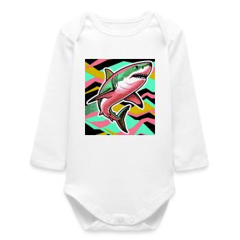 Shark - Baby Organic Long-Sleeved Bodysuit - white - Front