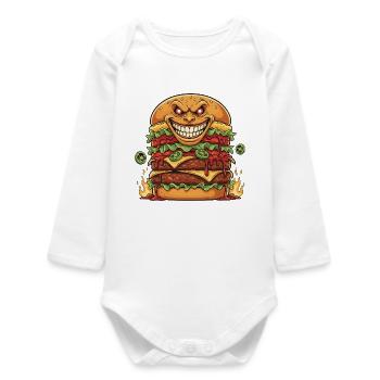 Flameburg Demon - Baby Organic Long-Sleeved Bodysuit - white - Front