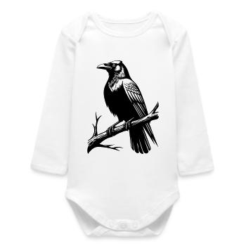 Crow - Baby Organic Long-Sleeved Bodysuit - white - Front