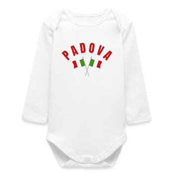 Padoue a franchi les drapeaux italiens - Body bébé manches longues biologique - blanc - Devant