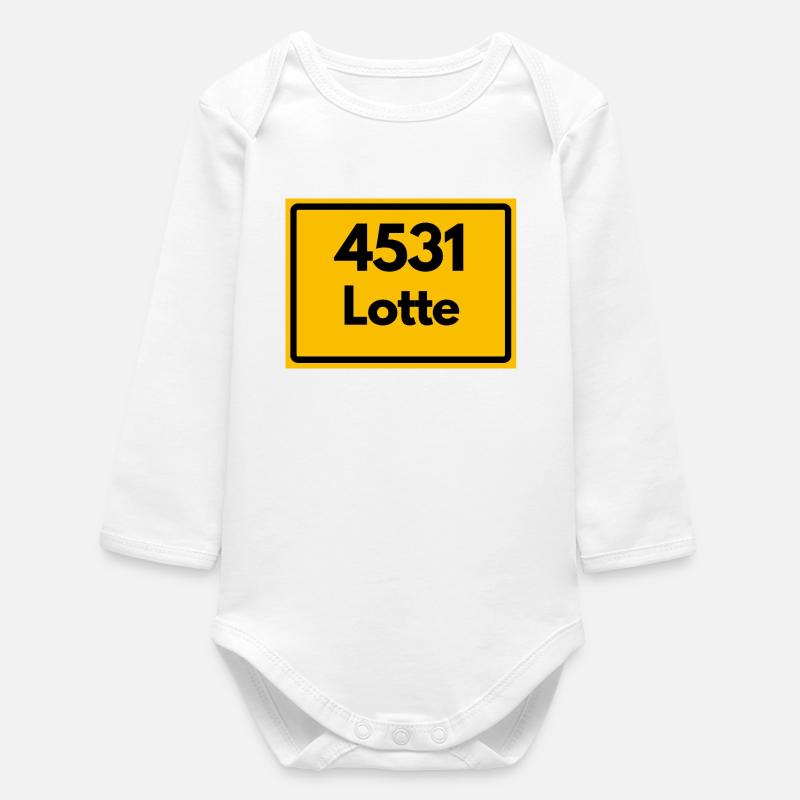 OLD POSTCODE POSTCODE RETRO 4531 LOTTE HEIMATSTOLZ - Baby Organic Long-Sleeved Bodysuit - white