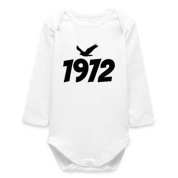 1972 Vintage Vintage Eagle Graphic - Baby Organic Long-Sleeved Bodysuit - white - Front