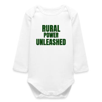 RURAL POWER UNLEASHED — Strength, Identity & Count - Baby Organic Long-Sleeved Bodysuit - white - Front