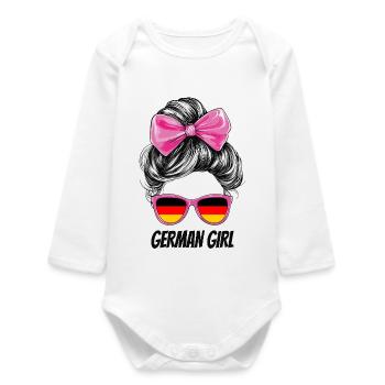 Germany Flag Flag Woman Sunglasses Fan - Baby Organic Long-Sleeved Bodysuit - white - Front