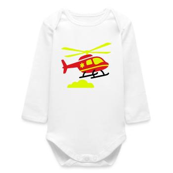 Rettungshubschrauber Notarzt - Baby Organic Langarmbody - Weiß - Vorne