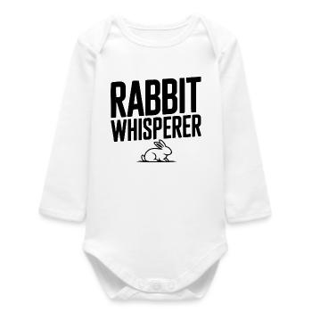 Rabbit Whisperer - Baby Organic Long-Sleeved Bodysuit - white - Front