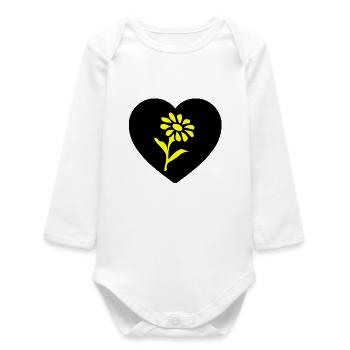 Blumen - Baby Organic Langarmbody - Weiß - Vorne