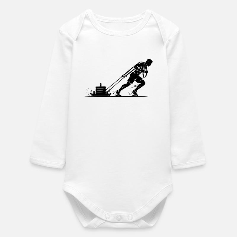 Sled Pull Specialist – Bring die Last in Bewegung - Baby Organic Langarmbody - Weiß