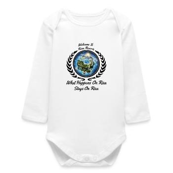 What happens on R-i-s-a, stays on R-i-s-a! - Baby Organic Langarmbody - Weiß - Vorne