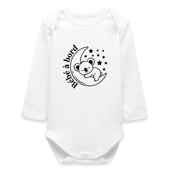 Sticker Autocollant pour Voiture koala bébé à Bord - Body bébé manches longues biologique - blanc - Devant