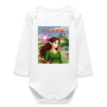 Stay Heroic - Baby Organic Long-Sleeved Bodysuit - white - Front