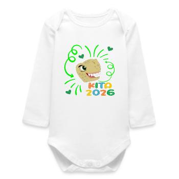 Dinosaur Kita 2026 - Baby Organic Long-Sleeved Bodysuit - white - Front