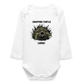 Tortue Serpentine Danger Lunge Snapping Turtle - Baby Organic Long-Sleeved Bodysuit - white - Front