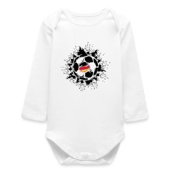 Ball Explosion Fußballteam Deutschland - Baby Organic Langarmbody - Weiß - Vorne