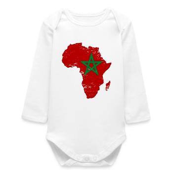 Pavillon du Maroc Afrique - Body bébé manches longues biologique - blanc - Devant