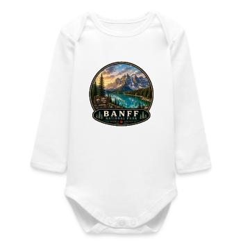 Banff National Park Vacation Camping Hiking Nature - Baby Organic Long-Sleeved Bodysuit - white - Front