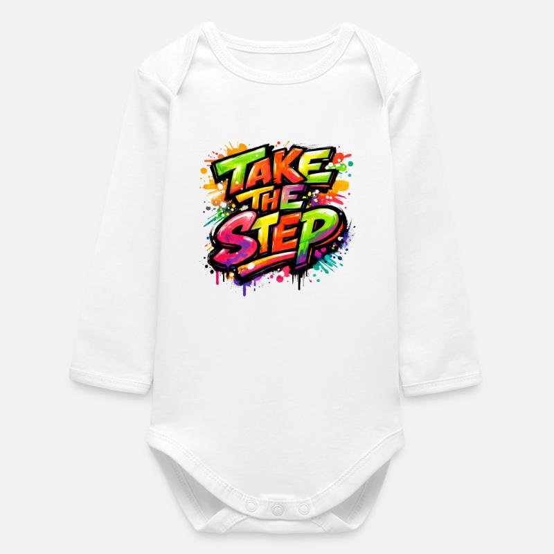 Take_the_Step - Body bébé manches longues biologique - blanc