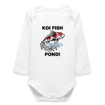 Carp Koi Pond Japanese Fish Zen - Baby Organic Long-Sleeved Bodysuit - white - Front