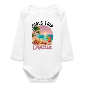 Voyage des filles Cancún - Body bébé manches longues biologique - blanc - Devant