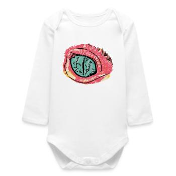 Pink Eye in Pop Art Style - Baby Organic Long-Sleeved Bodysuit - white - Front