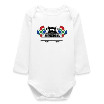 Groningen_Tractor_Custom_Edition - Baby Organic Long-Sleeved Bodysuit - white - Front