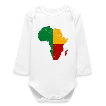 Drapeau du Bénin Afrique utilisé - Body bébé manches longues biologique - blanc - Devant