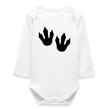 Empreintes de dinosaures - Body bébé manches longues biologique - blanc - Devant