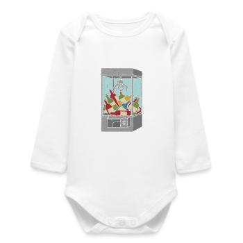 Vending machine style bottle crane - Baby Organic Long-Sleeved Bodysuit - white - Front