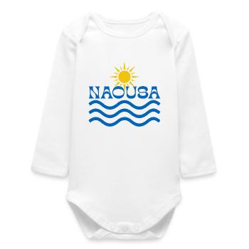 Naousa Sun Waves Logo - Baby Organic Long-Sleeved Bodysuit - white - Front